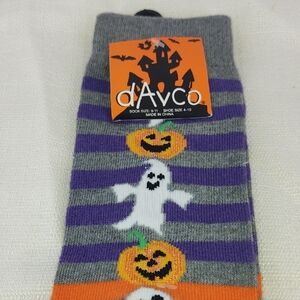 Halloween Gray and Purple Striped Hosiery